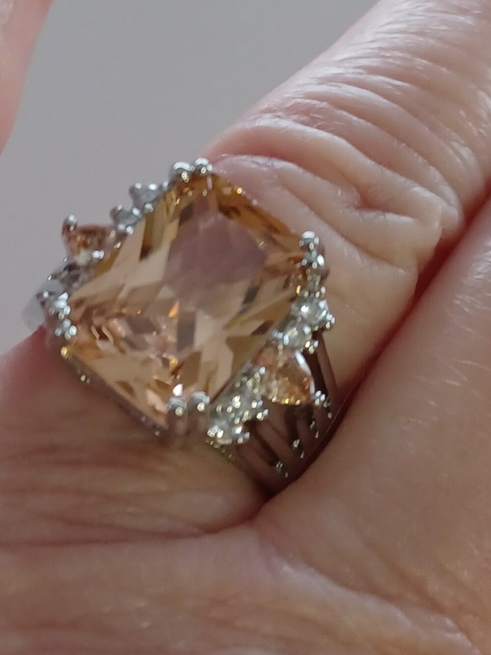 Size 7 New Citrine Statement Ring